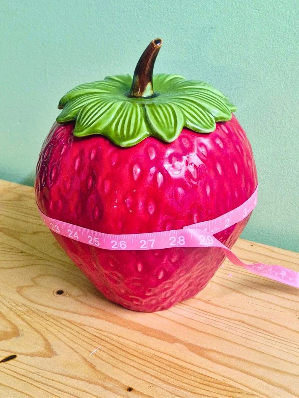 Vintage California Originals Ceramic Strawberry Cookie Jar / Canister (#8215)